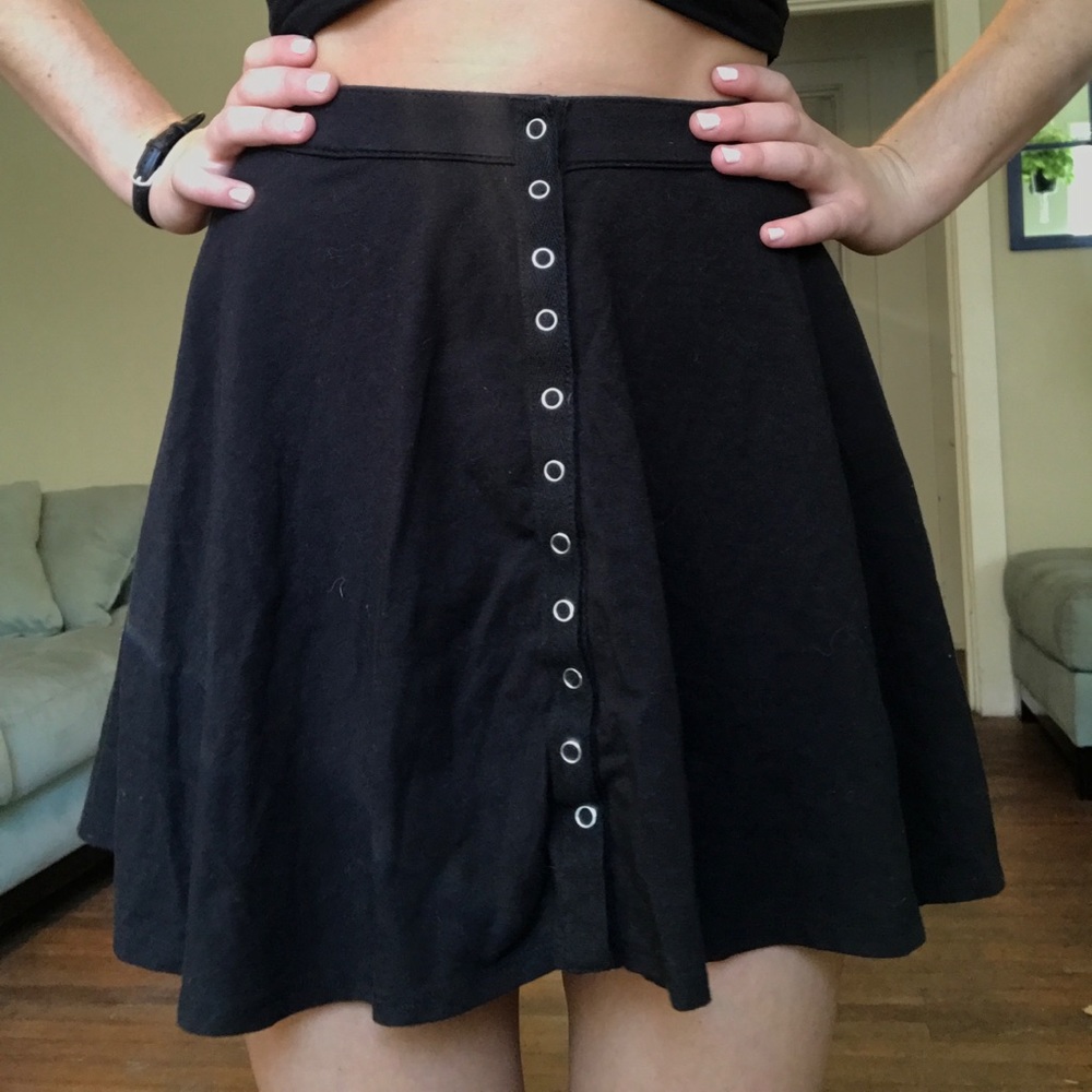 Black button up skirt